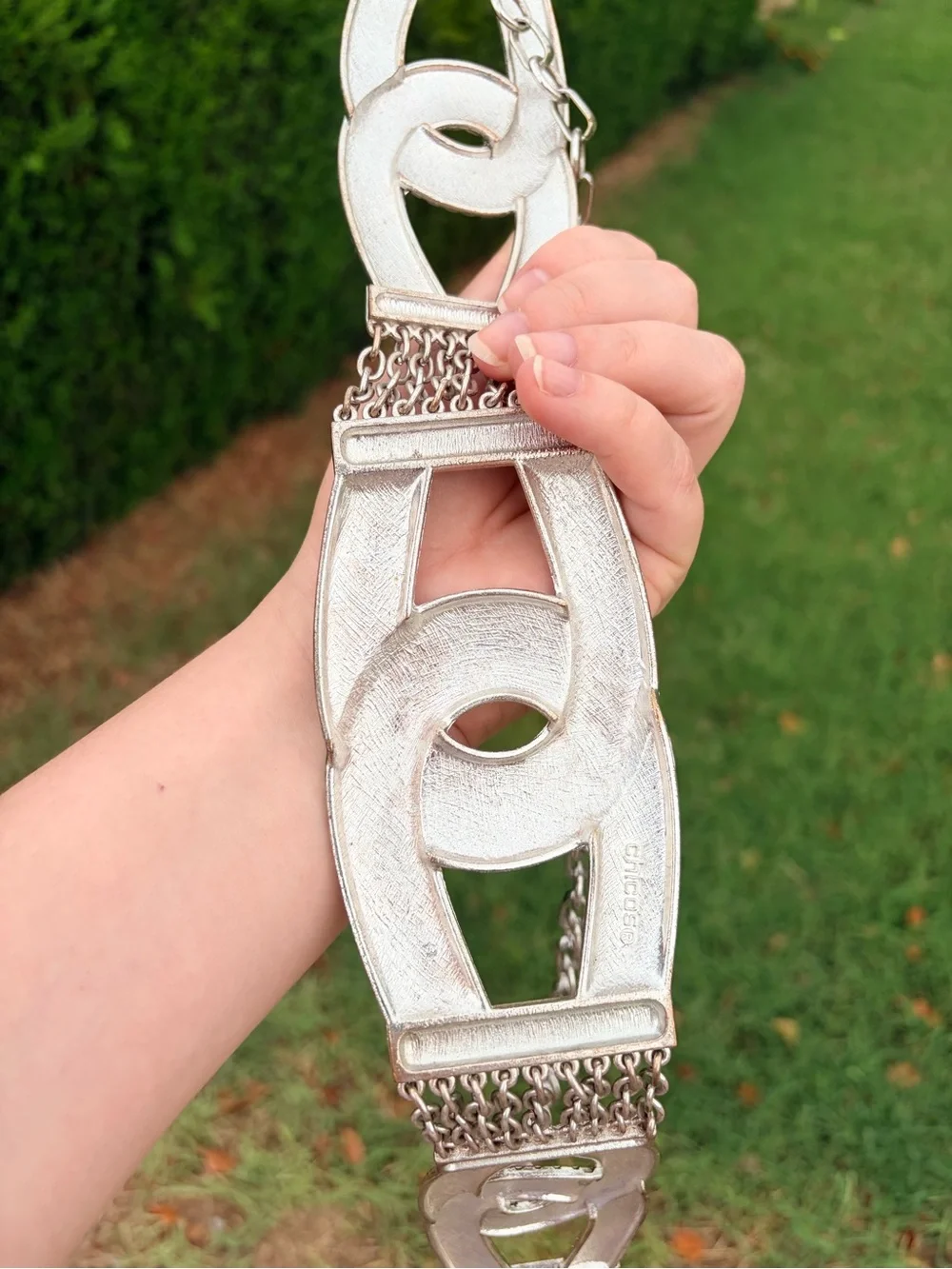 Chicos Vintage Statement Metal Belt, Y2K, Large Hip Chunky Link Chain, Retro